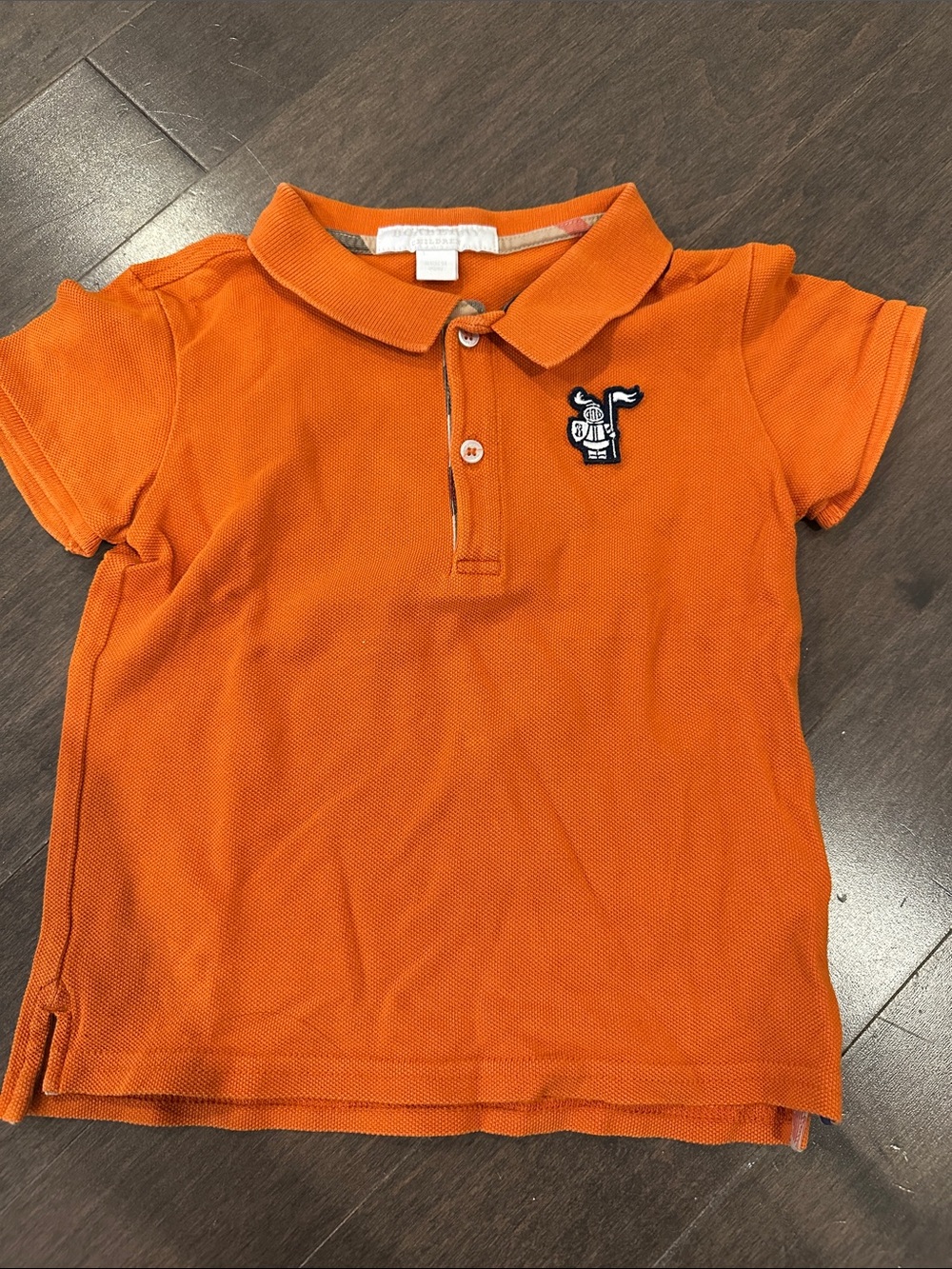 Burberry Orange Boys' Polo with Embroidered Motif